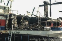 SRN4 The Prince of Wales (GH-2054) destroyed by fire at Dover -   (The <a href='http://www.hovercraft-museum.org/' target='_blank'>Hovercraft Museum Trust</a>).